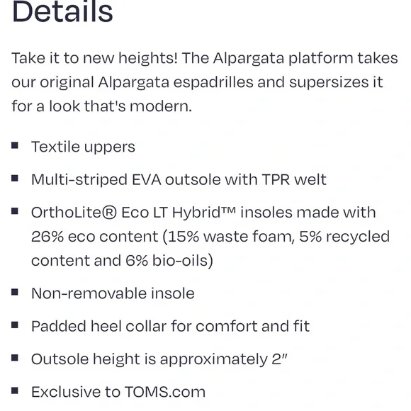 TOM’S Alpargata Platform Slip On Shoes Size 11 in Excellent Condition - Picture 15 of 15